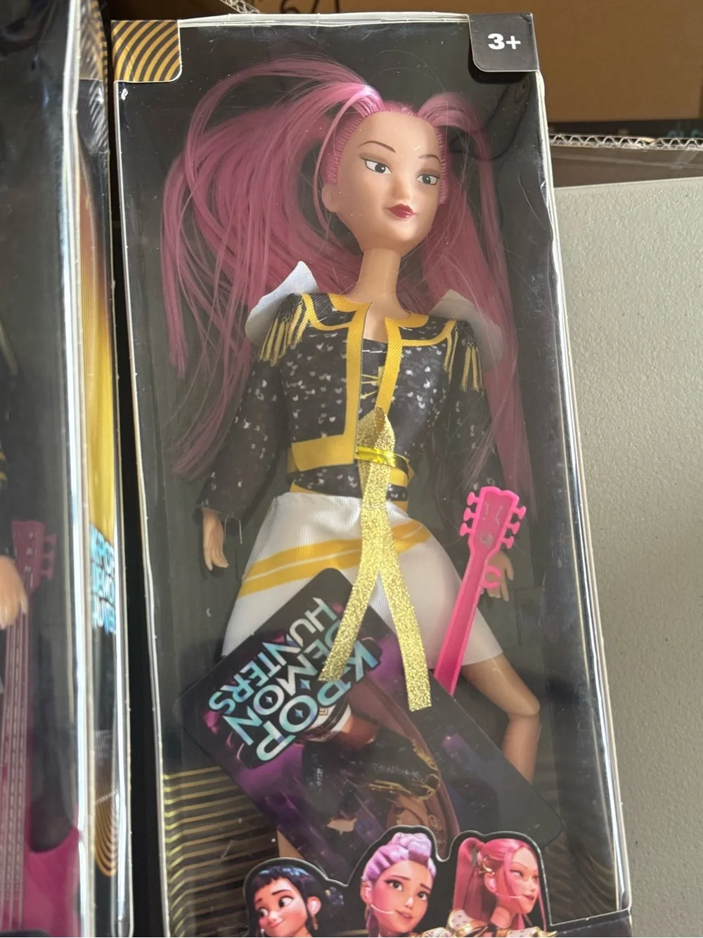Kpop demon hunter Pink-Haired Fashion Doll with Guitar